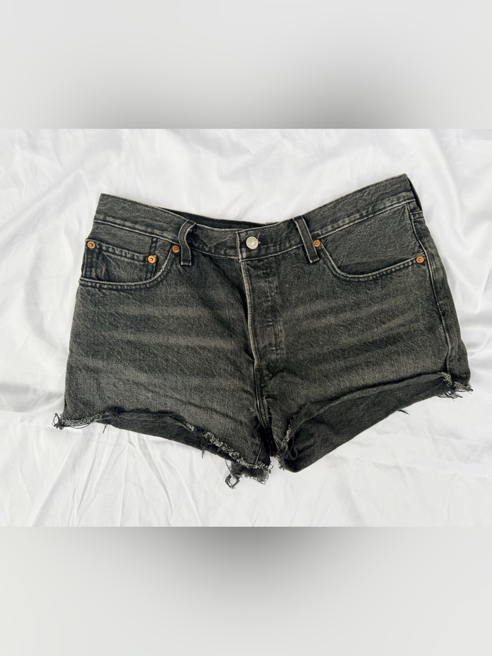 Levi's Black High-Rise Cutoff Denim Shorts